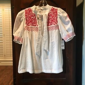 Free People Embroidered Blouse